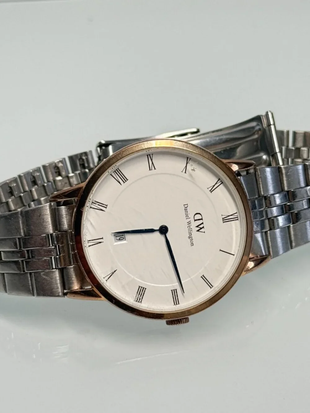 Daniel Wellington DW Men's Watch Roman Numerals Date Two Tone Stainless Steel